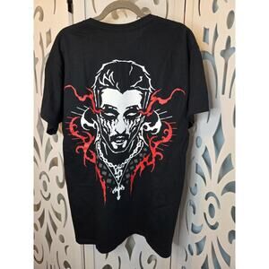 bbno$ Its Baby No Money Graphic Tee Black Red Double Sided Cotton NWOT Large